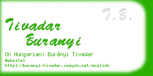 tivadar buranyi business card